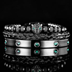 Set of Leopard Head Bracelets