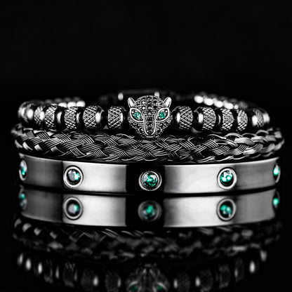 Set of Leopard Head Bracelets