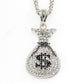 Silver bag necklace