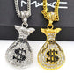 Silver bag necklace