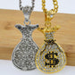 Silver bag necklace