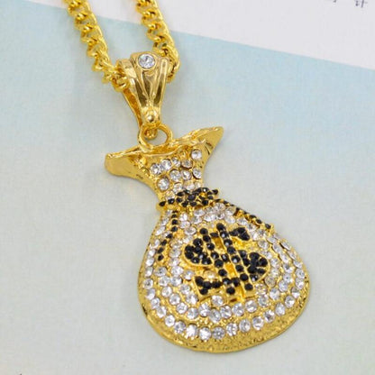 Silver bag necklace